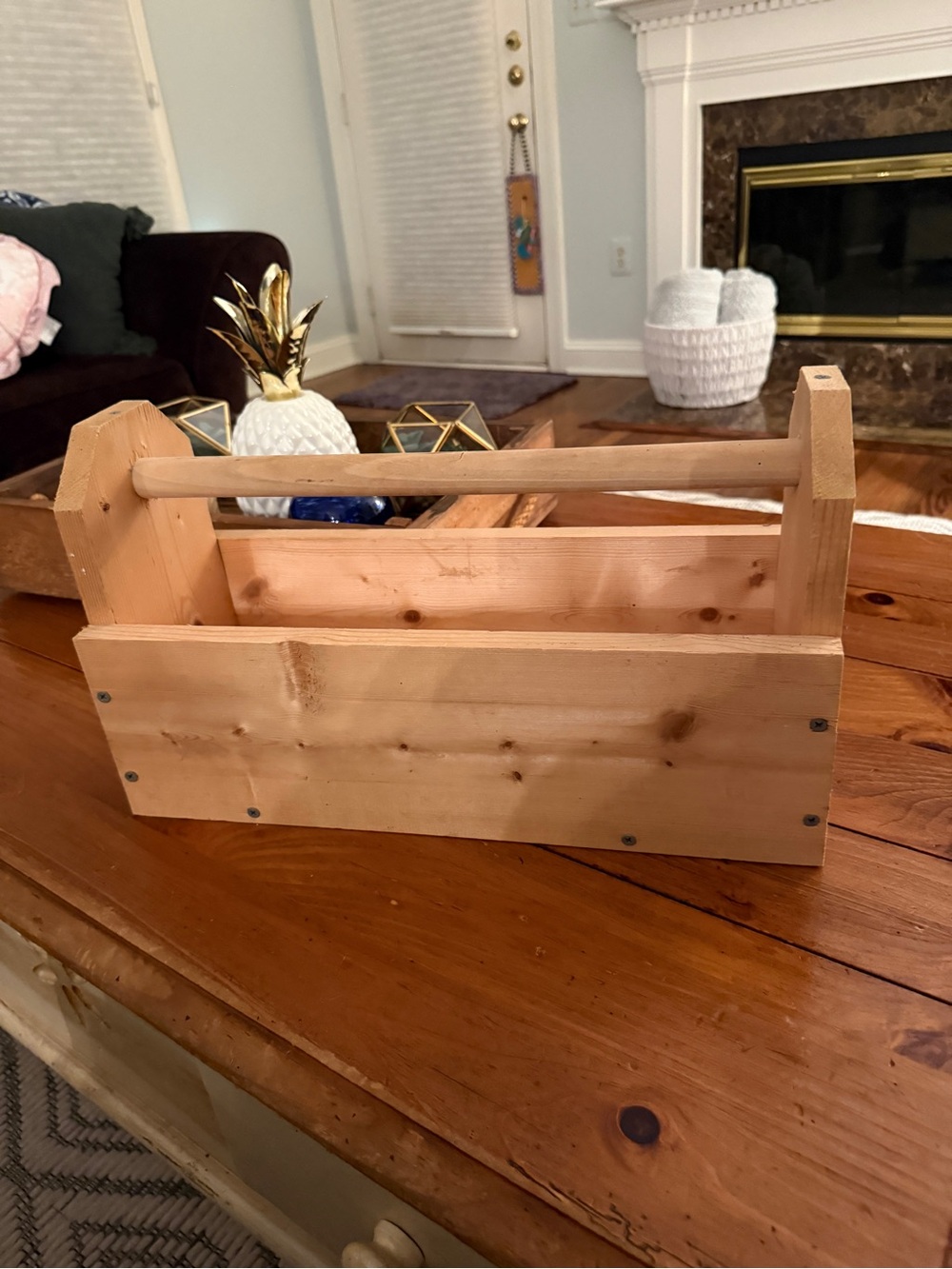 Handmade Solid Pine Wooden Tool
Box Caddy Rustic Garden Tote
Organizer 17.5x7×10